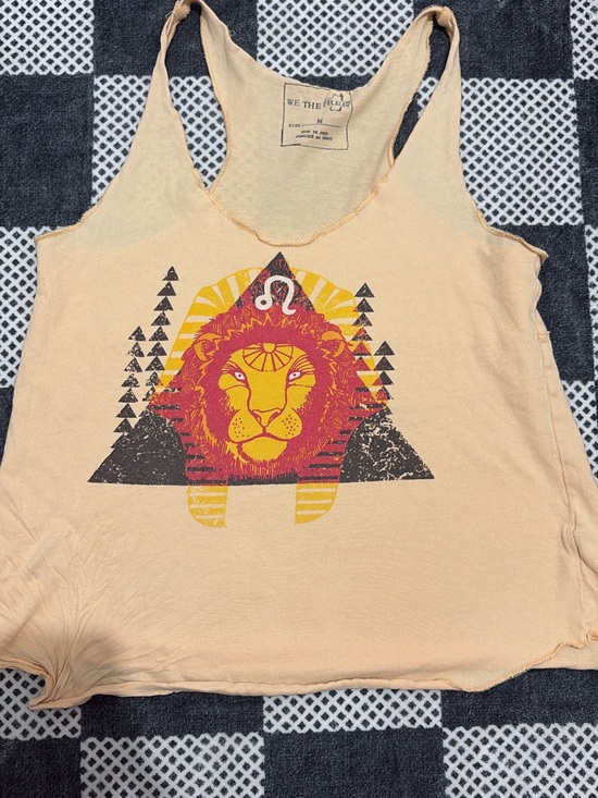 We The Free Tops - We The Free Peach Tank with Yellow & Red Lion Graphic